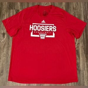 Men’s Adidas Indiana Hoosiers Red/White Performance Basketball T-Shirt- Size 2XL